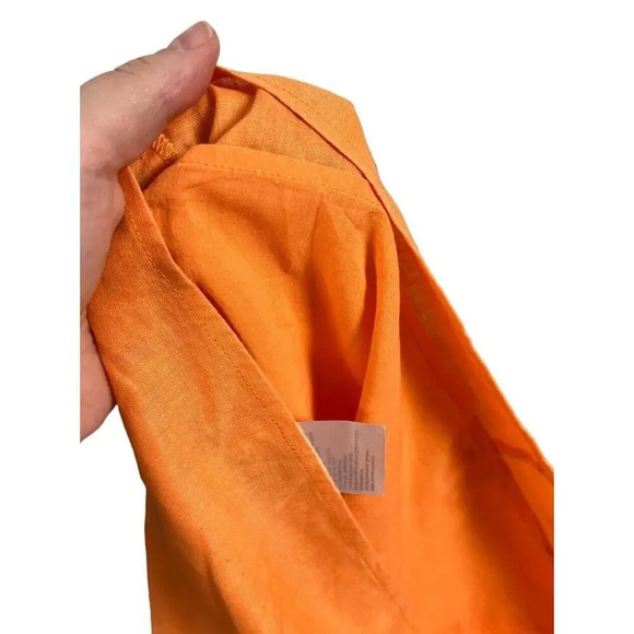 H&M Linen Blend Mini Dress Square Neck Strappy Orange Size Small Women’s - Picture 7 of 7